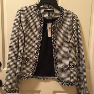 NWT WHBM BLACK & WHITE CHECKERED BLAZER SIZE XS